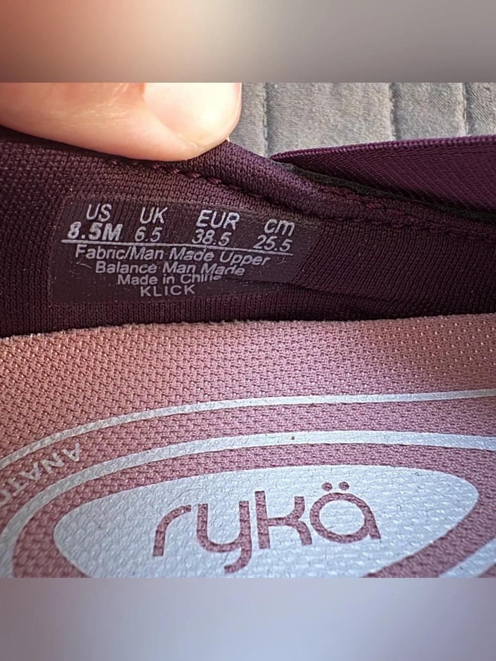 Ryka Women's Slip-On Athletic Shoe in Plum with Pink Trim